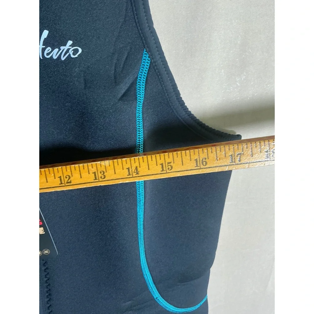 Hevto Womens sz16  3mm Neoprene Wetsuit Vest Black  Front Zip Sleeveless Top NEW